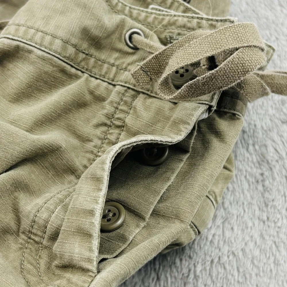 VTG Y2K J Crew Low Fit Shorts Womens 6 Olive Green Cotton Casual Utility Pockets